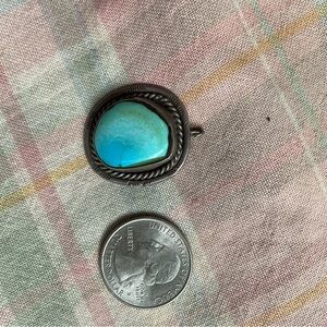 Turquoise and sterling silver pendant